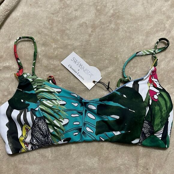 NWT- Swiminista X Christian Lacroix- XS. Jardin Exo’Chic Swim Top - Picture 1 of 8